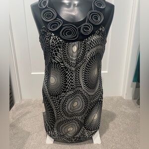 Cocomo size medium black and white embellished top